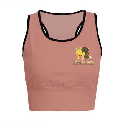 Less Talking, More Fcking Stretching Chill Llama Yoga Women's Sports Bra