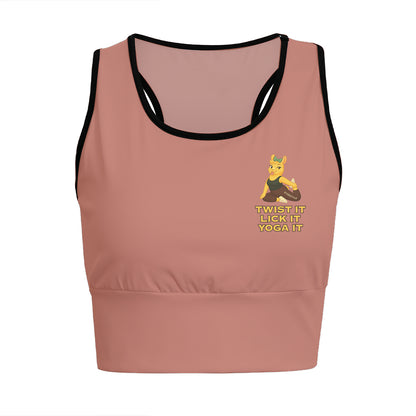Twist It, Lick It, Yoga It Chill Llama Yoga Women's Sports Bra