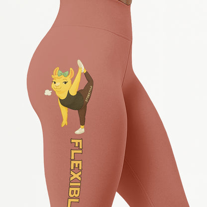 Flexible AF Chill Llama Yoga Pants All-Over Print Women's High Waist Leggings | 5To9Style