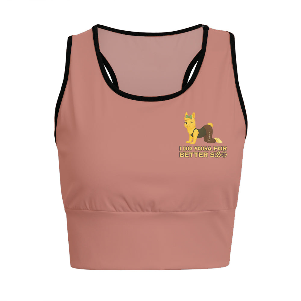 I Do Yoga For Better Sex Chill Llama Yoga Women's Sports Bra