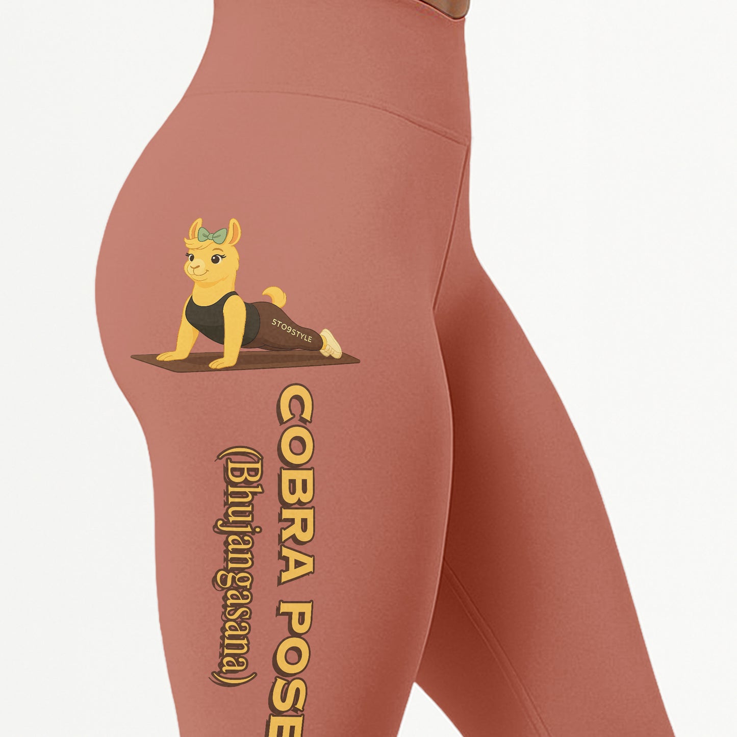 Cobra Pose (Bhujangasana) Chill Llama Yoga Pants All-Over Print Women's High Waist Leggings | 5To9Style