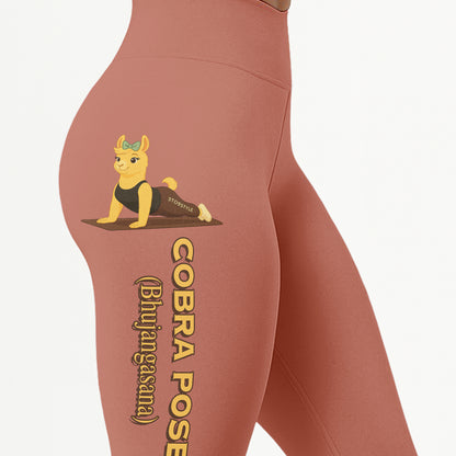 Cobra Pose (Bhujangasana) Chill Llama Yoga Pants All-Over Print Women's High Waist Leggings | 5To9Style