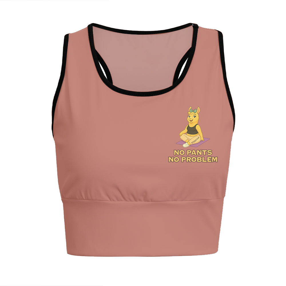 No Pants, No Problem Yoga Style Chill Llama Yoga Women's Sports Bra