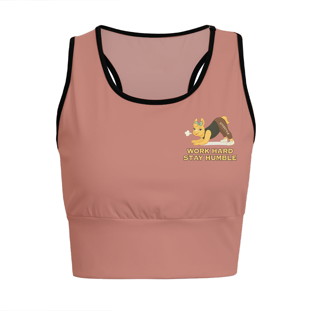 Work Hard, Stay Humble Chill Llama Yoga Women's Sports Bra