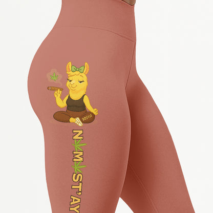 Namastâ€™ay High Chill Llama Yoga Pants All-Over Print Women's High Waist Leggings | 5To9Style