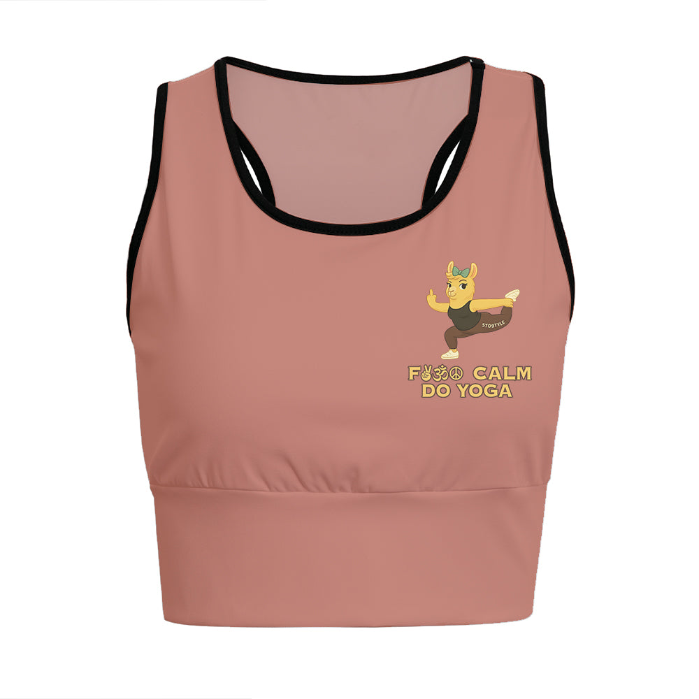 Fck Calm, Do Yoga Chill Llama Yoga Women's Sports Bra