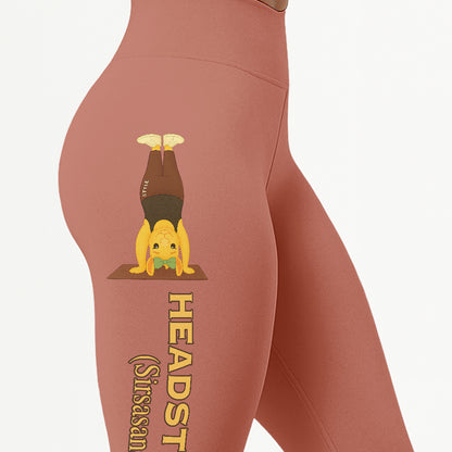 Headstand (Sirsasana) Chill Llama Yoga Pants All-Over Print Women's High Waist Leggings | 5To9Style