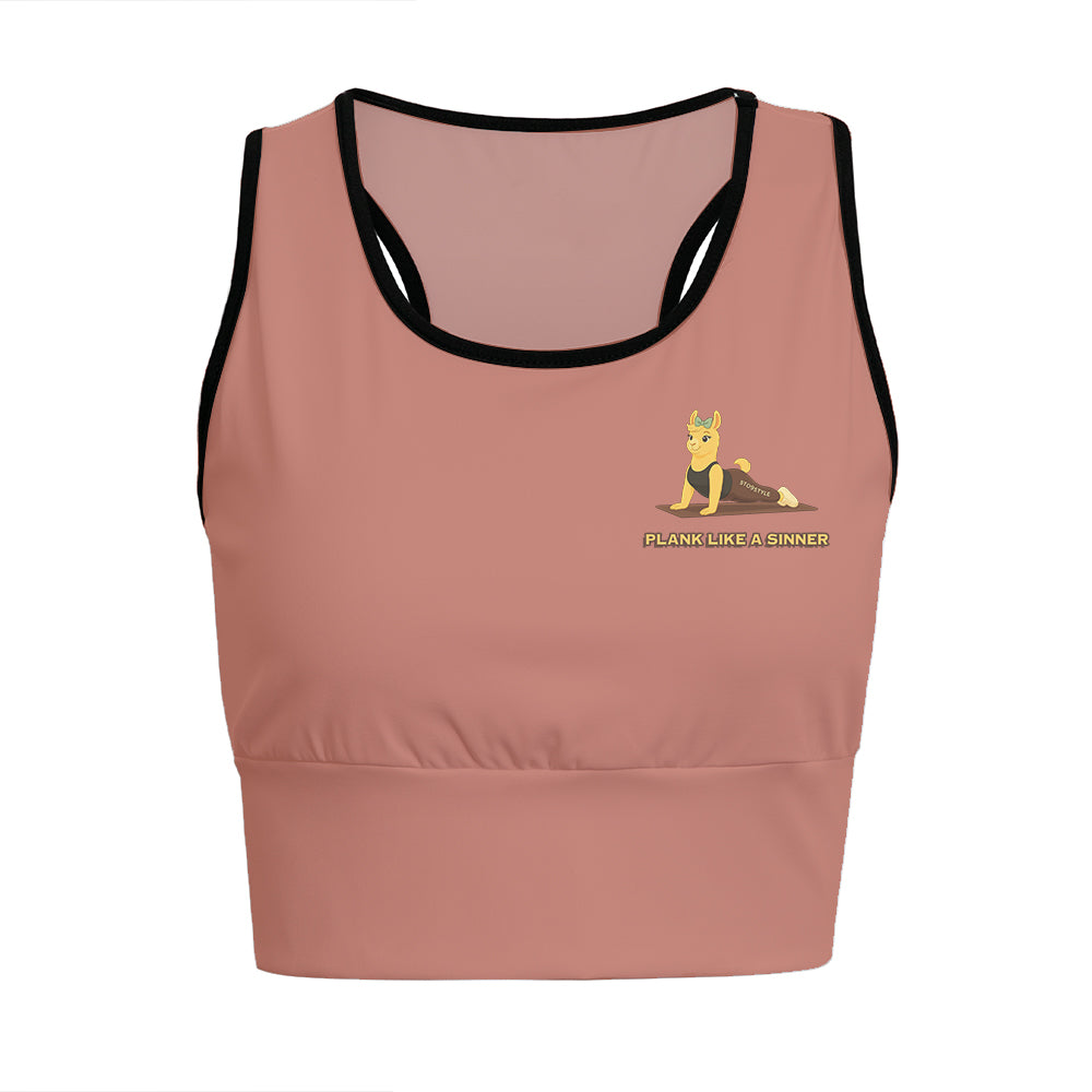 Plank Like A Sinner Chill Llama Yoga Women's Sports Bra