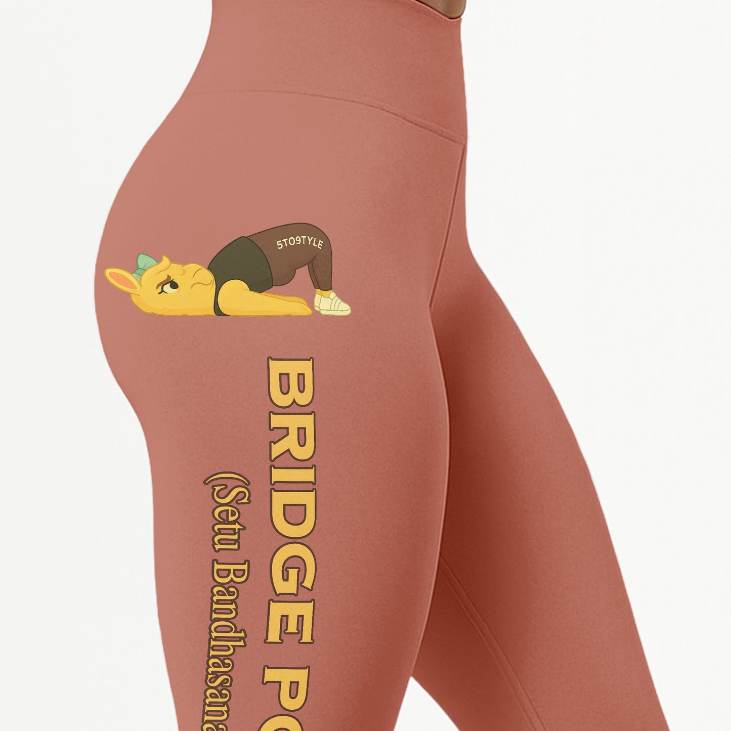 Bridge Pose (Setu Bandhasana) Chill Llama Yoga Pants All-Over Print Women's High Waist Leggings | 5To9Style