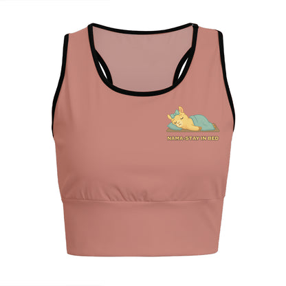Nama-Stay In Bed Chill Llama Yoga Women's Sports Bra