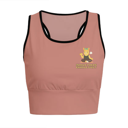 Inhale Tacos, Exhale Guilt Chill Llama Yoga Women's Sports Bra