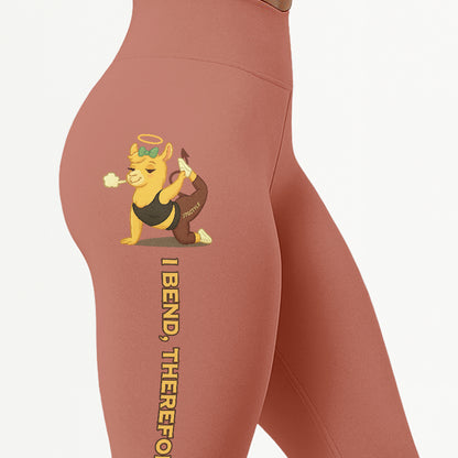I Bend, Therefore I Sin Chill Llama Yoga Pants All-Over Print Women's High Waist Leggings | 5To9Style