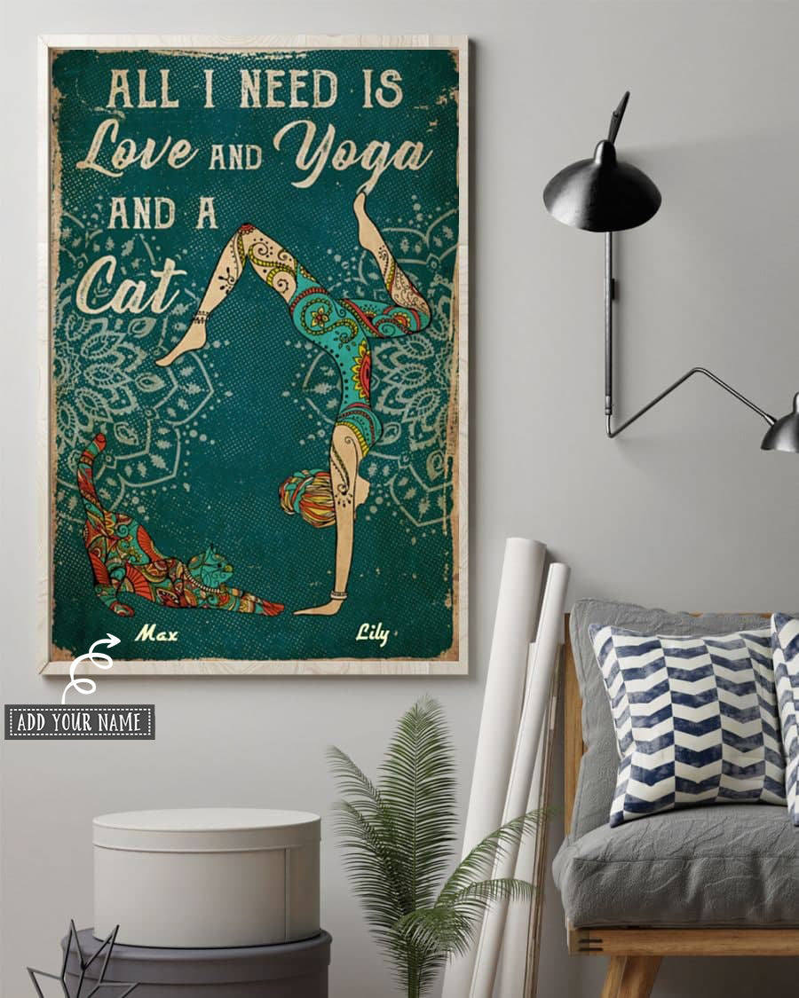 Yoga Best Friend With Blue Style Personalized - Vertical Poster - 5to9style