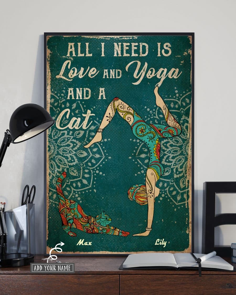 Yoga Best Friend With Blue Style Personalized - Vertical Poster - 5to9style