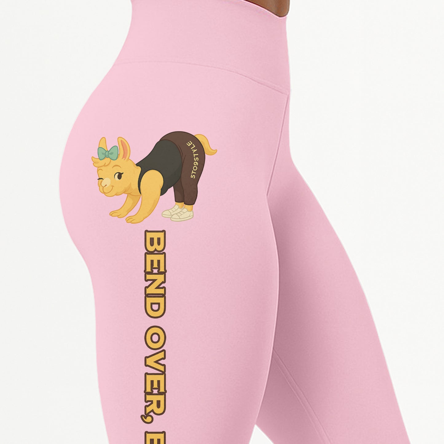 Chill Llama Blend Over, Breathe Out  Yoga Pants All-Over Print Women's High Waist Leggings | 5To9Style