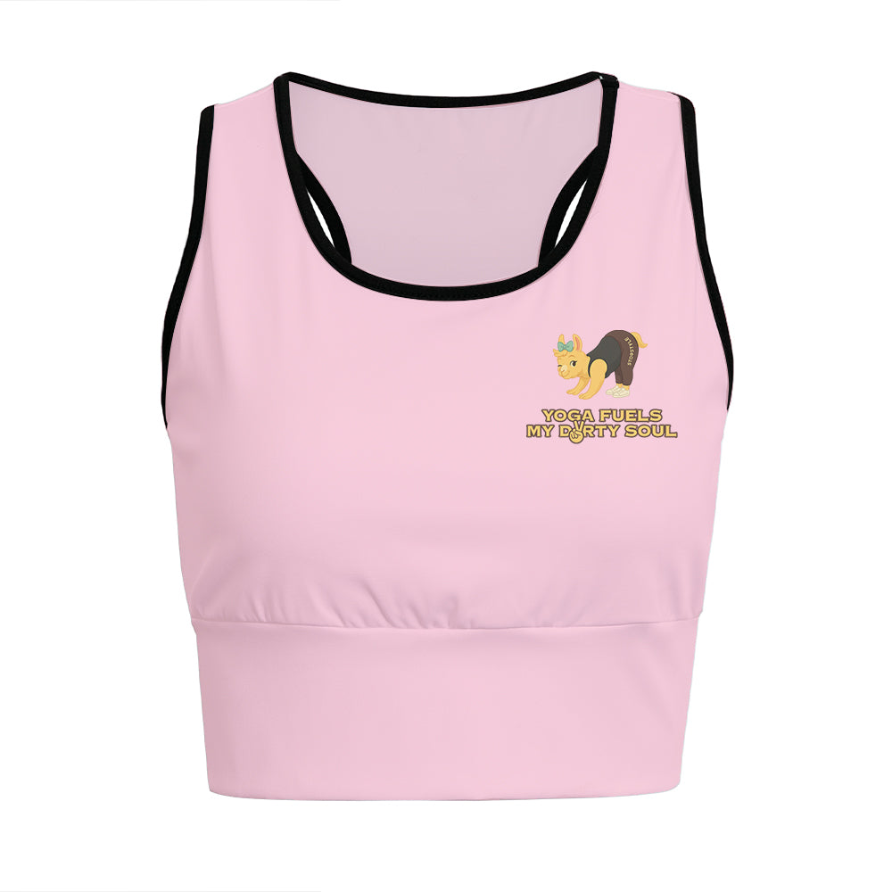 Yoga Fuels My Dirty Soul Chill Llama Yoga Women's Sports Bra
