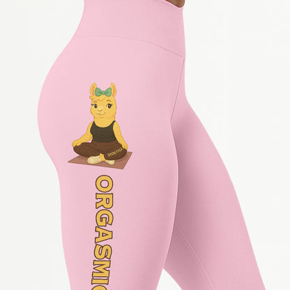 Orgasmic Om Chill Llama Yoga Pants All-Over Print Women's High Waist Leggings | 5To9Style