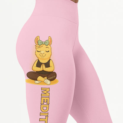 Medition Lover Cool Chill Llama Yoga Pants All-Over Print Women's High Waist Leggings | 5To9Style