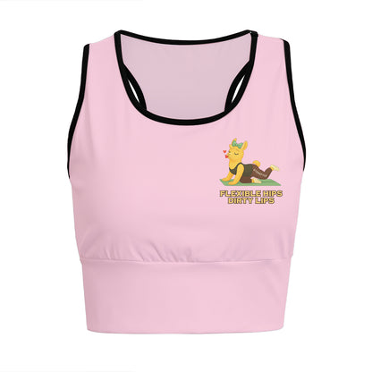 Flexible Hips, Dirty Lips Chill Llama Yoga Women's Sports Bra