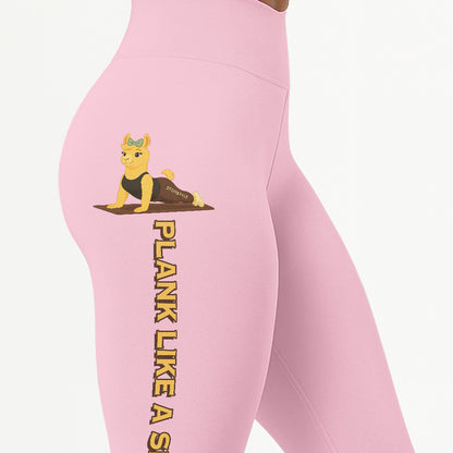 Plank Like A Sinner Chill Llama Yoga Pants All-Over Print Women's High Waist Leggings | 5To9Style
