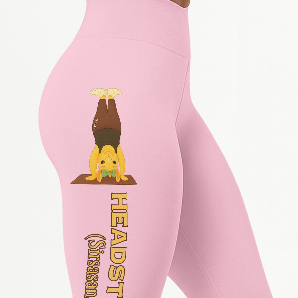 Headstand (Sirsasana) Chill Llama Yoga Pants All-Over Print Women's High Waist Leggings | 5To9Style