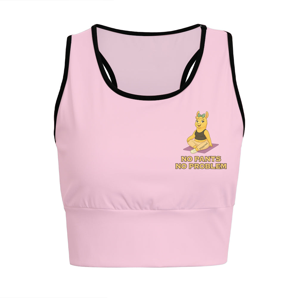 No Pants, No Problem Yoga Style Chill Llama Yoga Women's Sports Bra