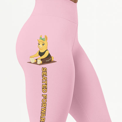 Seated Forward Bend Chill Llama Yoga Pants All-Over Print Women's High Waist Leggings | 5To9Style