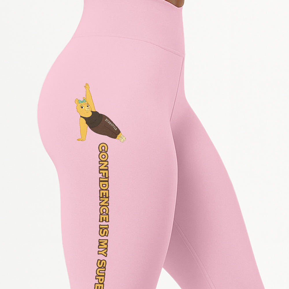 Confidence is My Superpower Chill Llama Yoga Pants All-Over Print Women's High Waist Leggings | 5To9Style