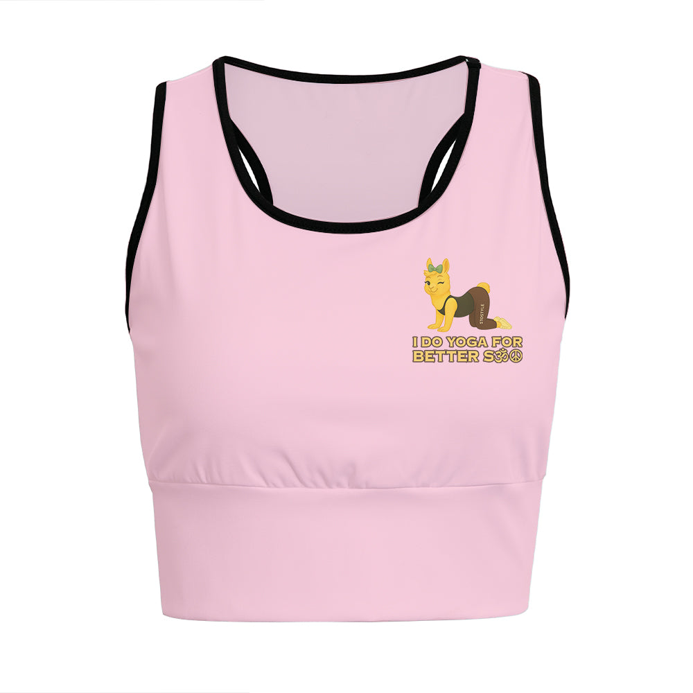 I Do Yoga For Better Sex Chill Llama Yoga Women's Sports Bra