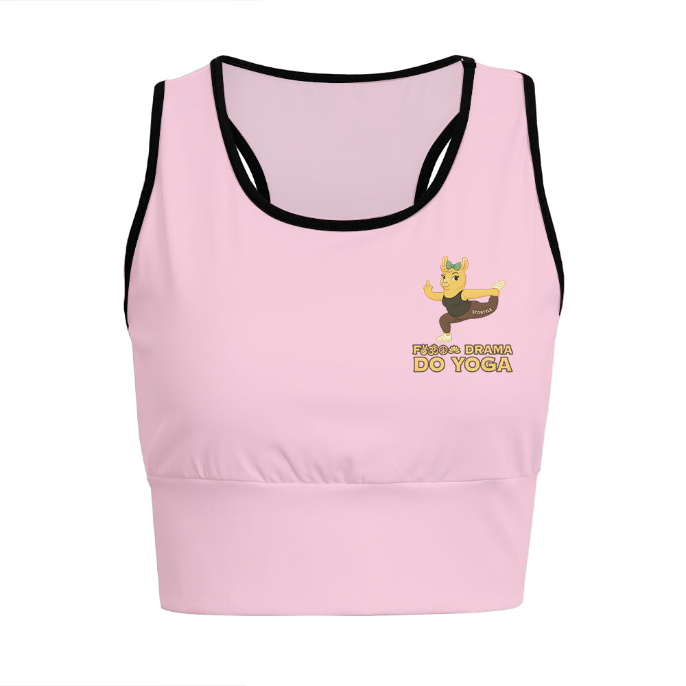 Fck Drama Do Yoga Chill Llama Yoga Women's Sports Bra