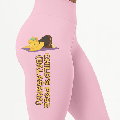 Childâ€™s Pose (Balasana) Chill Llama Yoga Pants All-Over Print Women's High Waist Leggings | 5To9Style