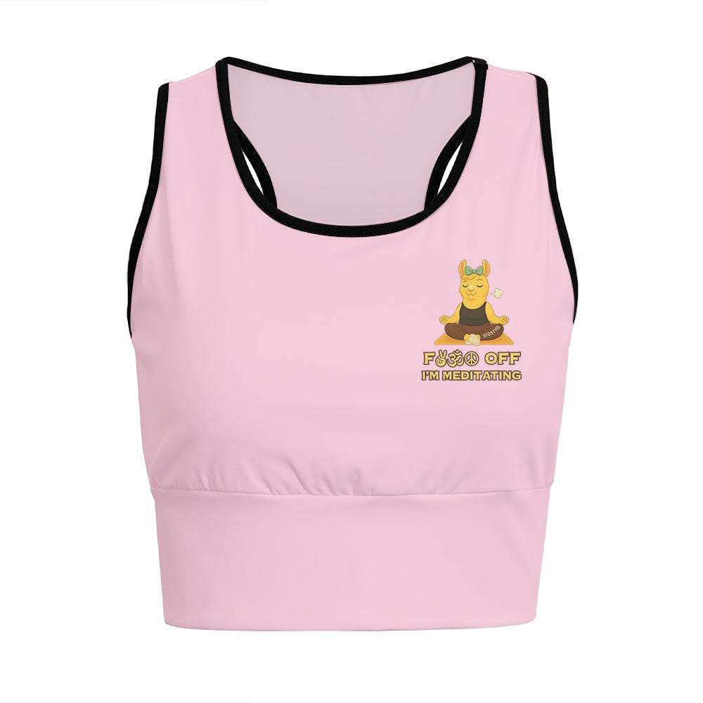 Fck Off, I’m Meditating Chill Llama Yoga Women's Sports Bra