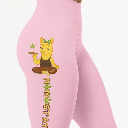 Namastâ€™ay High Chill Llama Yoga Pants All-Over Print Women's High Waist Leggings | 5To9Style