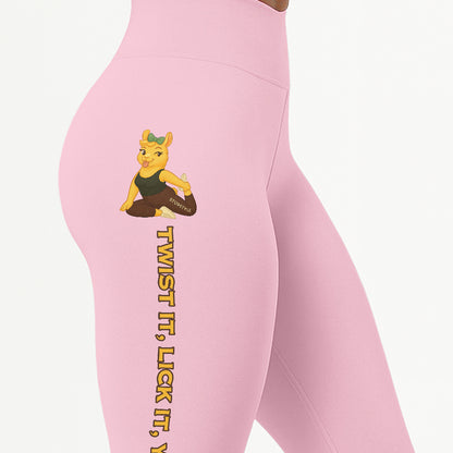 Twist It, Lick It, Yoga It Chill Llama Yoga Pants All-Over Print Women's High Waist Leggings | 5To9Style