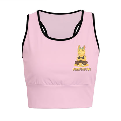 Medition Cool Chill Llama Yoga Women's Sports Bra
