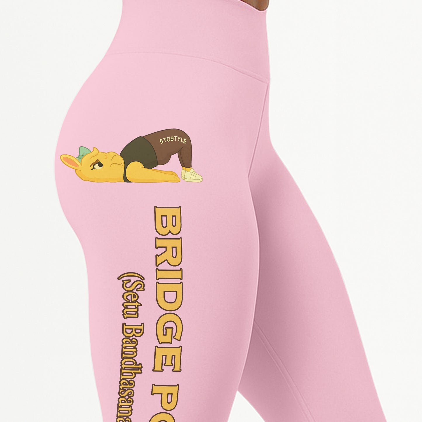 Bridge Pose (Setu Bandhasana) Chill Llama Yoga Pants All-Over Print Women's High Waist Leggings | 5To9Style