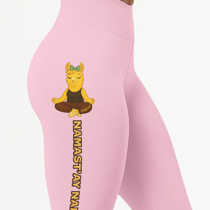 Namastâ€™ay Naked Chill Llama Yoga Pants All-Over Print Women's High Waist Leggings | 5To9Style