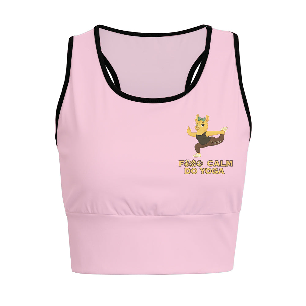 Fck Calm, Do Yoga Chill Llama Yoga Women's Sports Bra