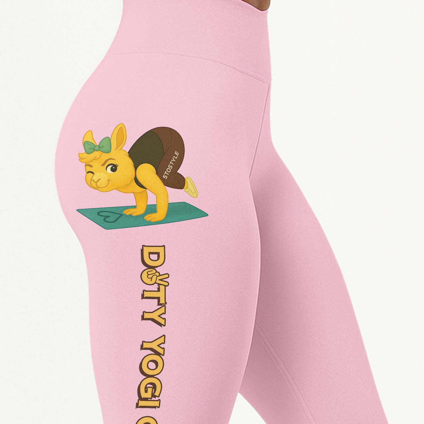 Dirty Yogi Club Chill Llama Yoga Pants All-Over Print Women's High Waist Leggings | 5To9Style