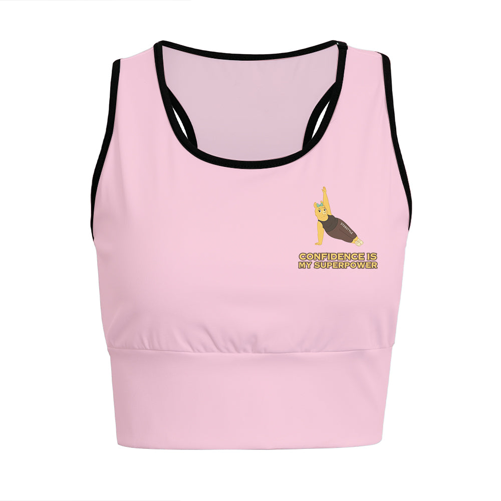 Confidence Is My Superpower Chill Llama Yoga Women's Sports Bra