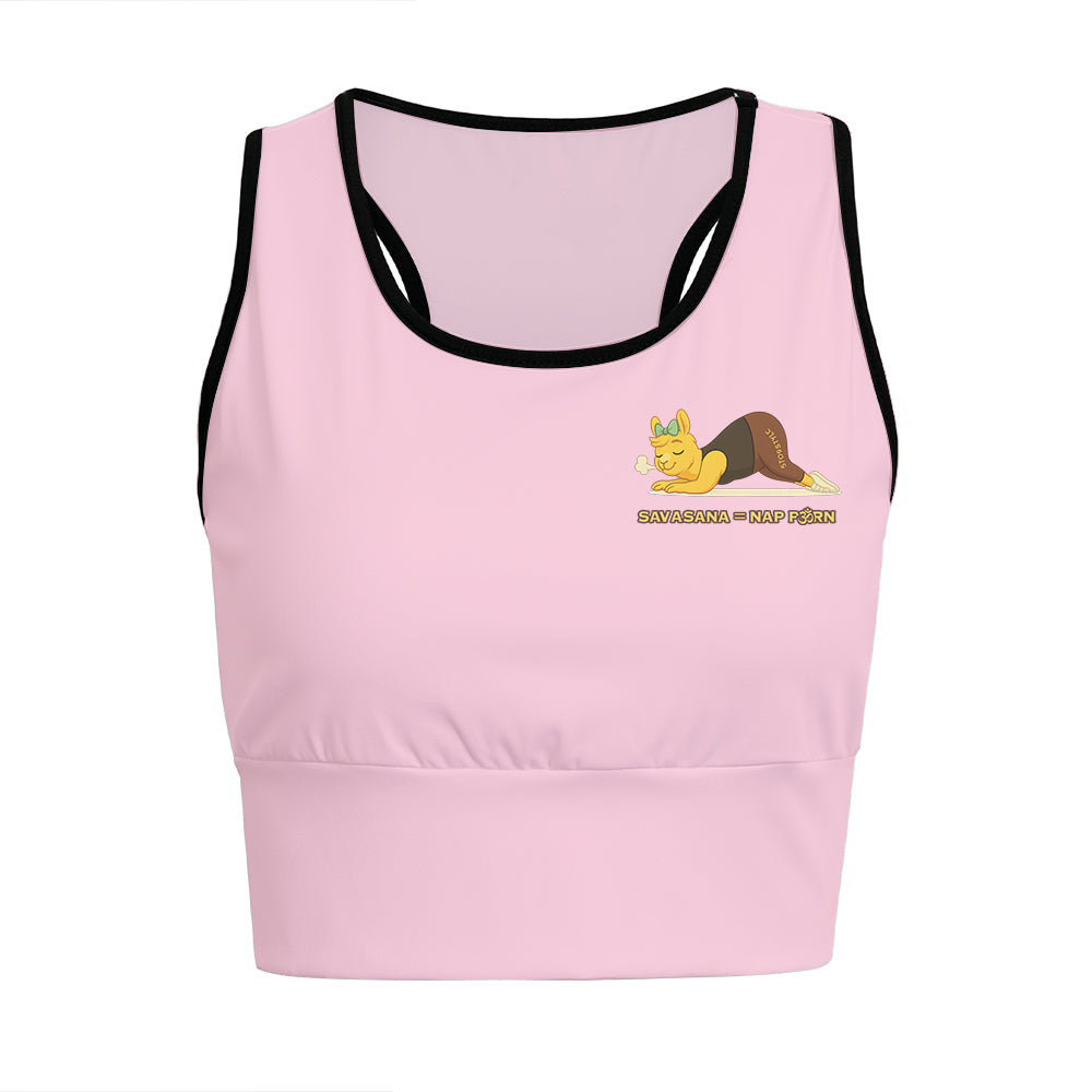 Savasana Nap Porn Chill Llama Yoga Women's Sports Bra