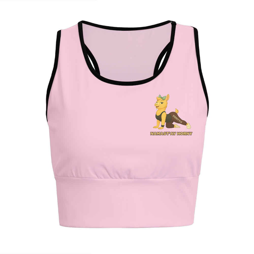 Namast’ay Horny Chill Llama Yoga Women's Sports Bra