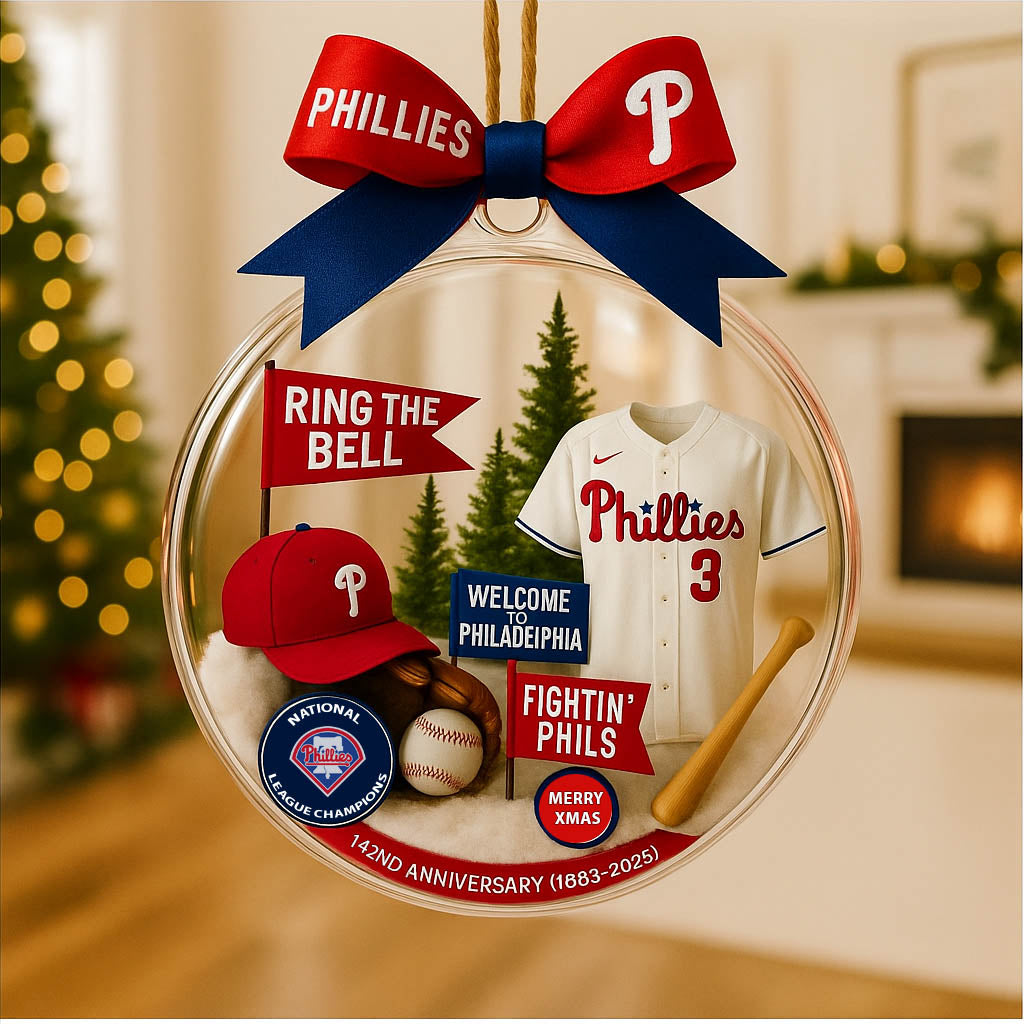 Christmas tree pendant with cute mascot and uniform of American baseball team - Ornament