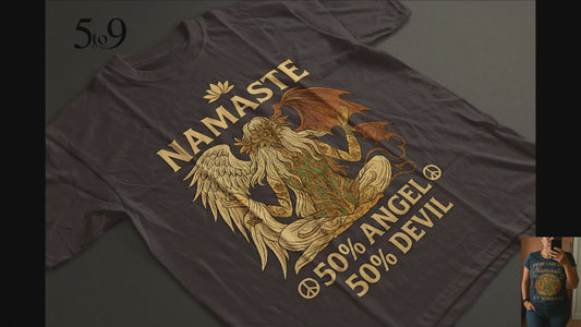 Yoga T-shirt Namaste 50% Angel 50% Devil  Yoga Classic Unisex T-Shirt | 5To9Style