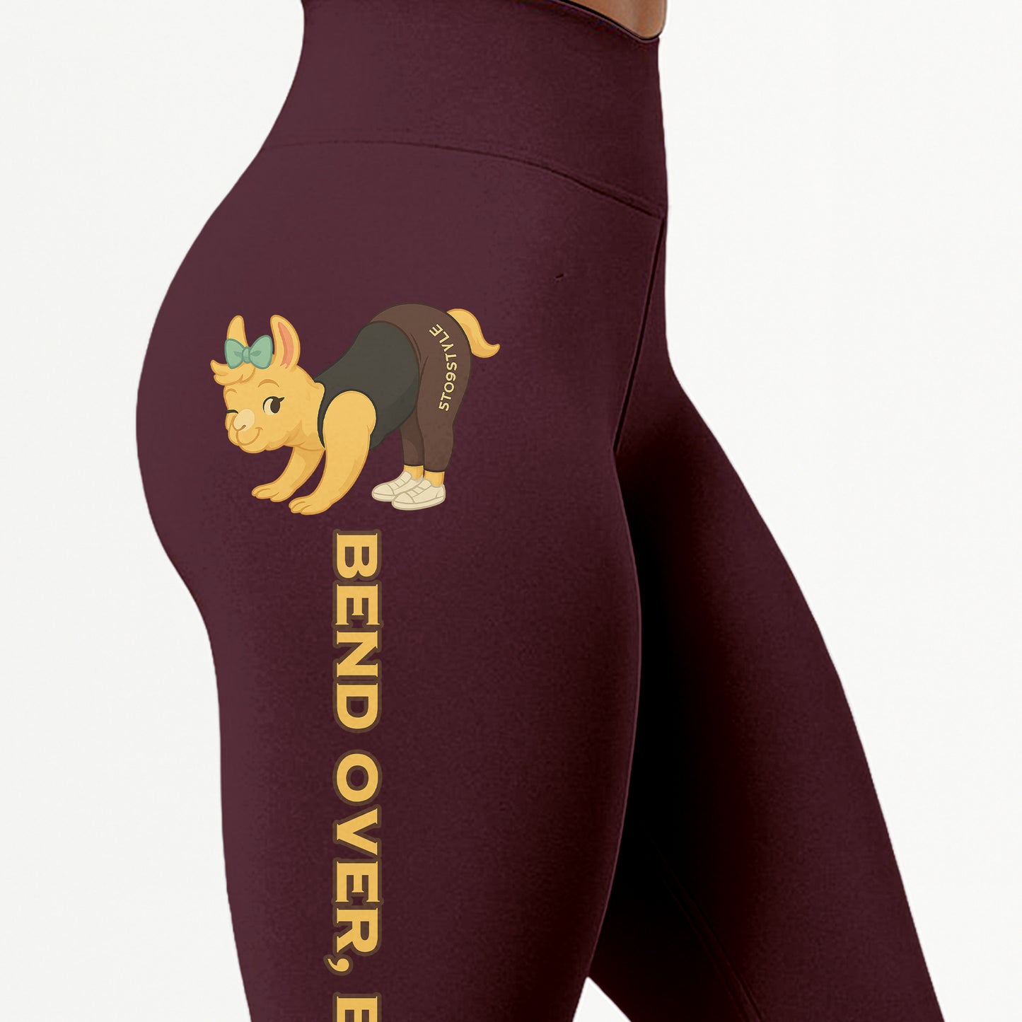 Chill Llama Blend Over, Breathe Out  Yoga Pants All-Over Print Women's High Waist Leggings | 5To9Style