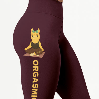Orgasmic Om Chill Llama Yoga Pants All-Over Print Women's High Waist Leggings | 5To9Style