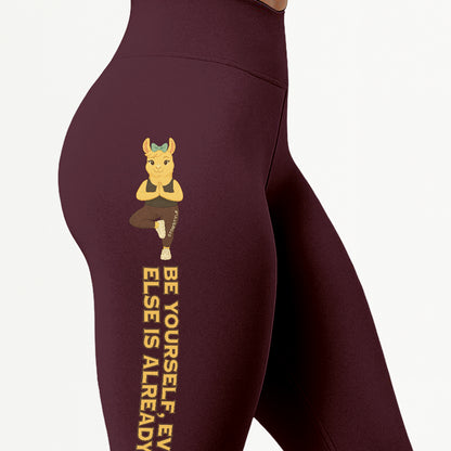 Be Yourself, Everyone Else is Already Taken Chill Llama Yoga Pants  All-Over Print Women's High Waist Leggings | 5To9Style