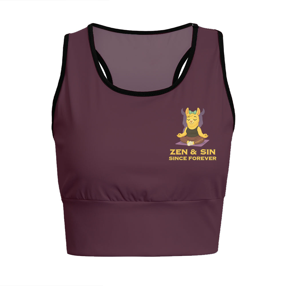 Zen & Sin Since Forever Chill Llama Yoga Women's Sports Bra
