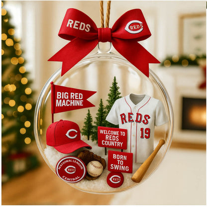 Christmas tree pendant with cute mascot and uniform of American baseball team - Ornament