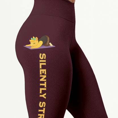 Silently Strong Chill Llama Yoga Pants All-Over Print Women's High Waist Leggings | 5To9Style